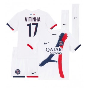 Paris Saint-Germain Vitinha #17 Borta Kläder Barn 2024-25 Kortärmad (+ Korta byxor)